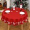 Round Christmas Tablecloth 60 Inch Round Table Cover, Snowflake Chirstmas Table Cloth Indoor Xmas Decorative Table Cover for Party Kitchen Dining Room, Red